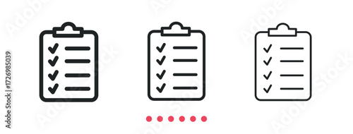 Clipboard icon. Thin line icon vector