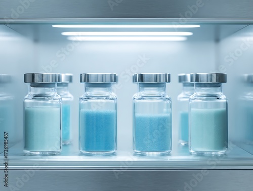 Crystal-clear image of lyophilizer freeze-drying biochemical samples in glass containers