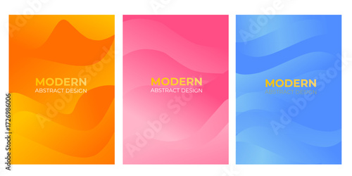 Modern set of vibrant abstract liquid gradient backgrounds for posters, covers, applications, and social media banners.