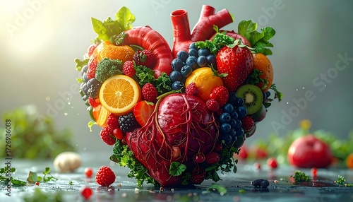 Heart-shaped fruit arrangement