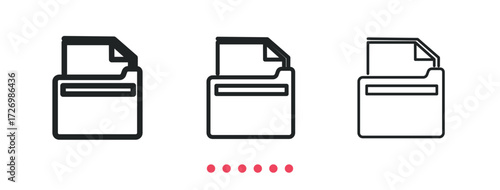 Folder icon. Thin line icon vector