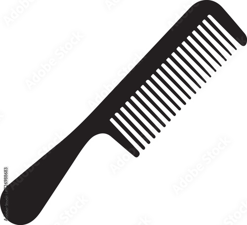 Black comb with handle and fine teeth for hair styling hair comb styling tool
