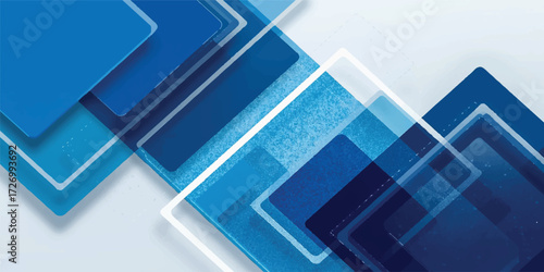 "Futuristic Abstract Blue Crystal Glass Geometric 3D Background, Modern Digital Design for Technology and Innovation Concepts