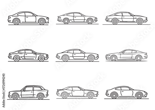 Car line art vector