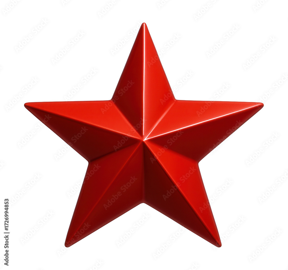 Fototapeta premium Red five-pointed star symbolizing achievement and quality.