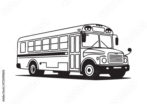 School bus line art vector