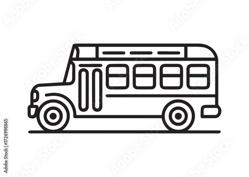 School bus line art vector