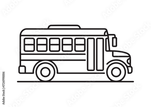 School bus line art vector