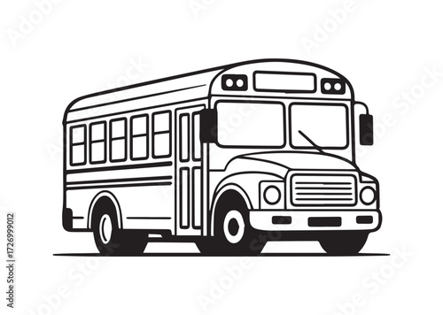 School bus line art vector