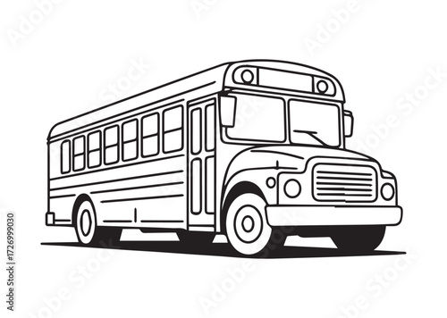 School bus line art vector