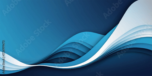Abstract blue wave design with dynamic lines and futuristic curves for a digital backdrop