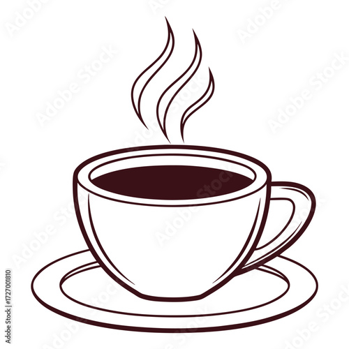 Black Colour hot cocoa Vector Illustration, Solid White Background (2).eps