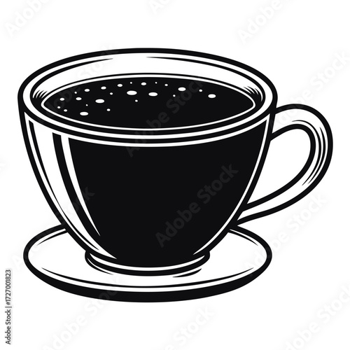 Black Colour hot cocoa Vector Illustration, Solid White Background (1).eps