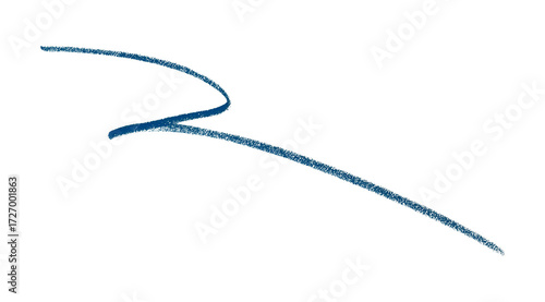 Hand drawn blue pencil lines, circles, stripes and squiggly lines on transparent background.
