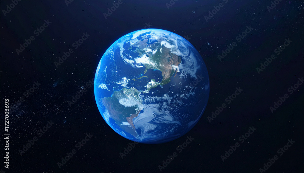 Obraz premium A stunning digital rendering of planet Earth, showcasing continents and oceans in space.
