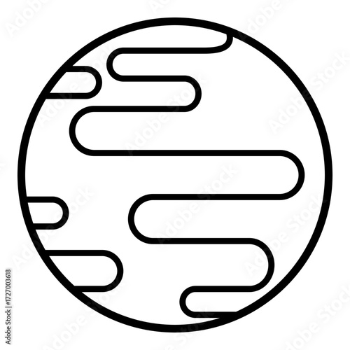 Vector Line Icon - Unexplored Planet