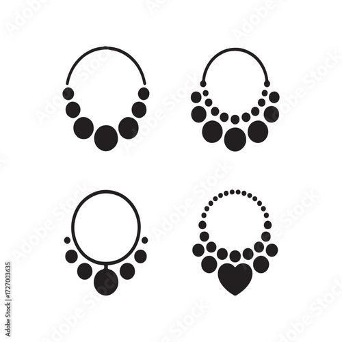 Modern Statement Necklace Solid Icons