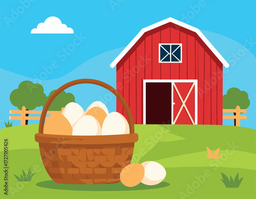 Farm Fresh Eggs Illustration