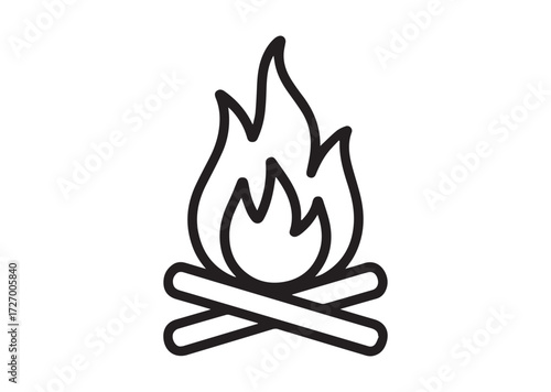 Bonfire line art vector