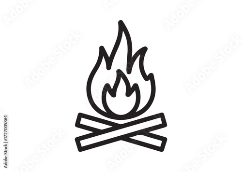 Bonfire line art vector