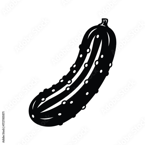 Simple Graphic Illustration of a Delicious Pickle Fruit on a White Background