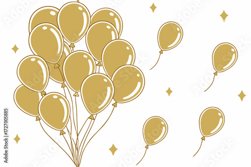 vector illustration of a yellow balloons