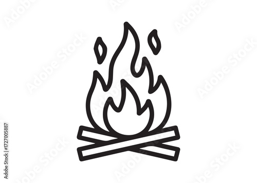 Bonfire line art vector