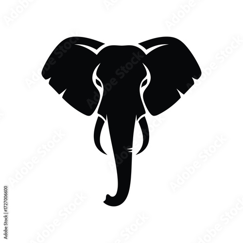 Elephant Silhouette Design An iconic emblem representing strength and wisdom.