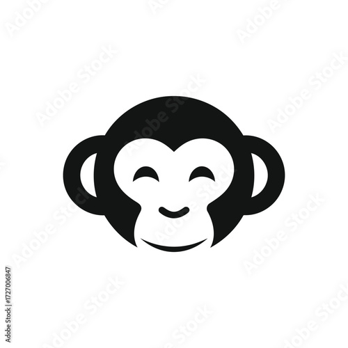 Charming Monkey Face A Minimalist Design for Wildlife Enthusiasts