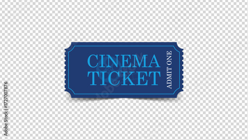 Cinema ticket admit one pass vector illustration design with transparent background