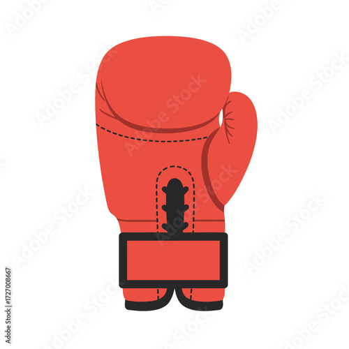 Isolated red boxing glove illustration, a symbol of sport, fight, and competition. Vector graphic design for fitness and combat themes