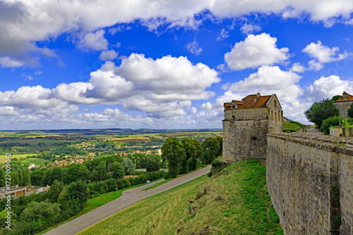 Fotografie View from Promenade de Montreal ramparts, Langres, France.