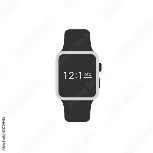 A close-up shot of a modern smartwatch displaying the time and date on its screen.