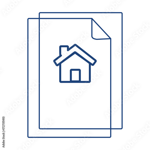 Real Estate Document Icon Depicting Property Information and Contractual Agreements for Home Ownership and Investment Purposes