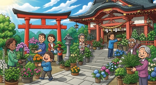 Family gardening temple.