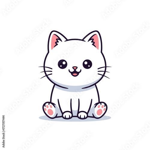 Cute Cartoon Cat Character Vector Illustration