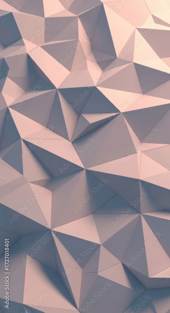 Fototapeta premium Abstract geometric pattern with pastel pink and gray triangular facets