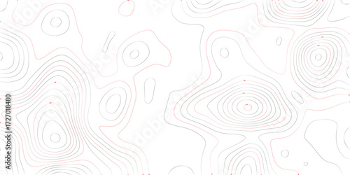 Vector art of detailed topographic map displaying intricate contour lines, suitable for technical illustrations, presentations, and design work