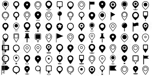 Vector map location markers. GPS location symbol. Modern map marker collection. Elements for your design.