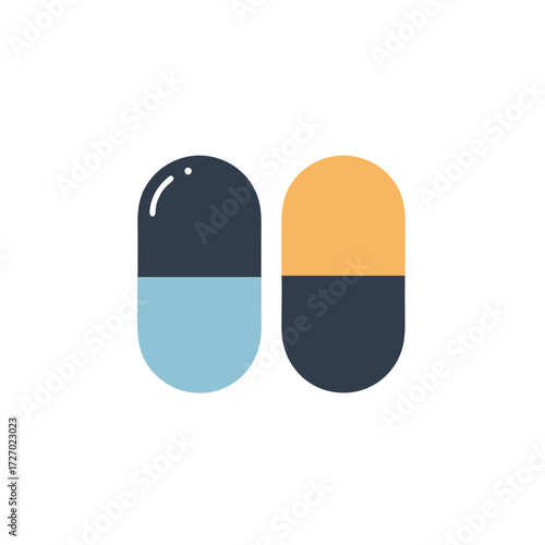 Colorful capsules on white background symbolizing medication