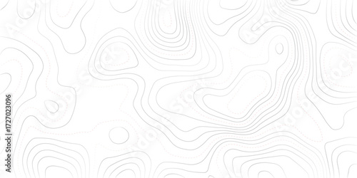 Vector art of detailed topographic map intricate contour lines illustrate complex terrain and elevation changes in a clear and precise manner