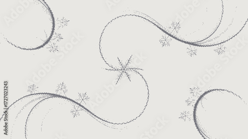 Delicate snowflake swirls and patterns on a white background creating a wintery festive design look
