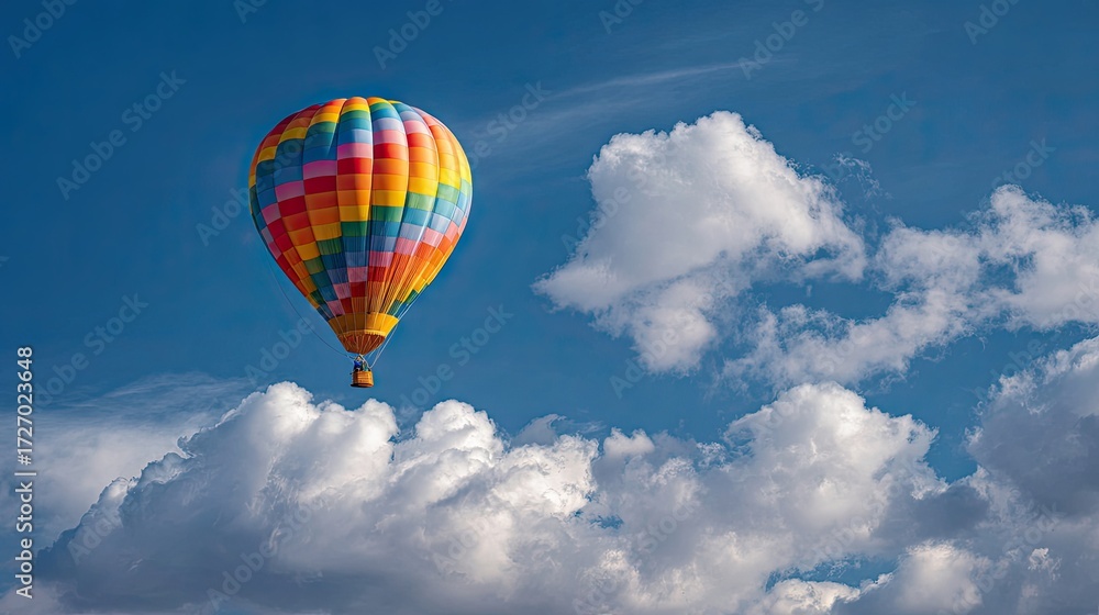 Fototapeta premium Colorful hot air balloon in sky