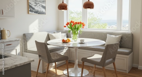 Cozy corner kitchen breakfast nook