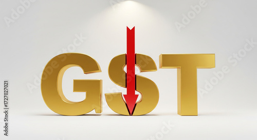 GST with downward arrow concept