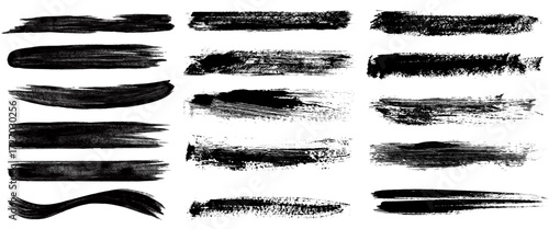 Beautiful Brushes vector collection. Grunge Elements - Brush strokes, ink paint brushes, grunge lines. Rectangle text box for social media and network. vector