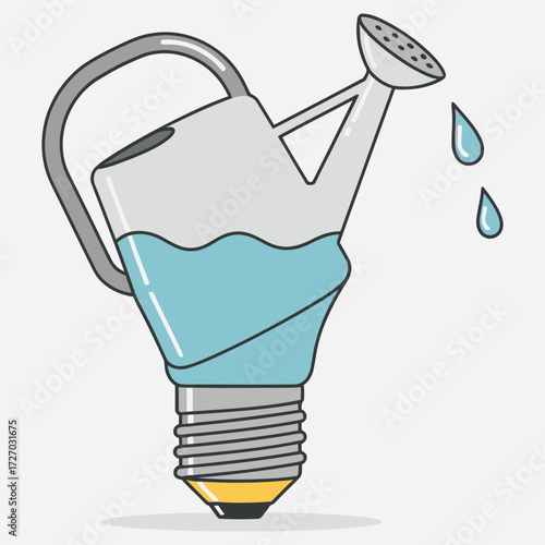 Creative Idea Bulb Watering Can - Symbolizing Growth and Innovation