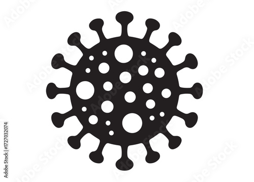 virus logo silhouette vector, corona virus silhouette vector illustration, virus logo vector silhouette, dangerous virus logo silhouettes vector on white background