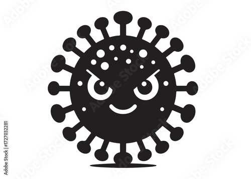 virus logo silhouette vector, corona virus silhouette vector illustration, virus logo vector silhouette, dangerous virus logo silhouettes vector on white background