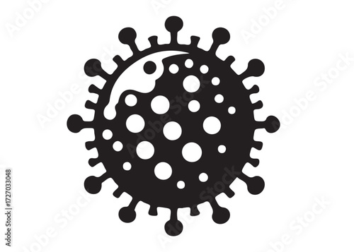 virus logo silhouette vector, corona virus silhouette vector illustration, virus logo vector silhouette, dangerous virus logo silhouettes vector on white background